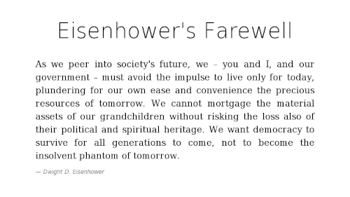 Eisenhower's Farewell